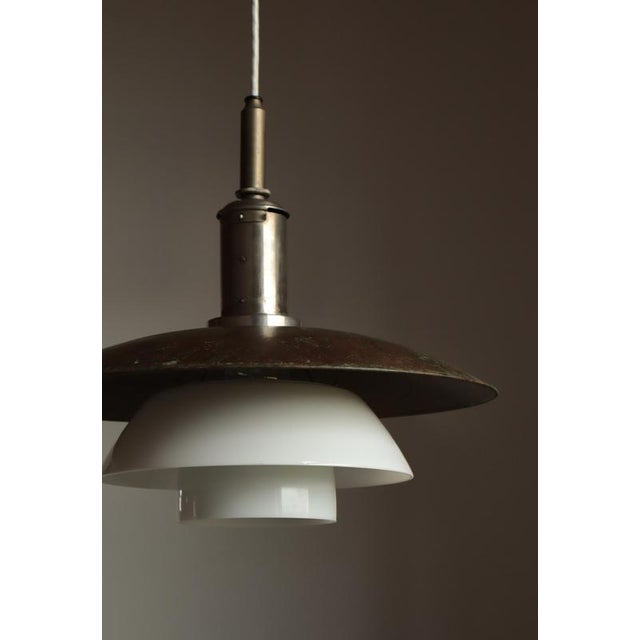 Scandinavian Modern 4/4 Pendant Light in Copper and Glass by Poul Henningsen for Louis Poulsen, 1930s For Sale - Image 3 of 17