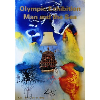 After Salvador Dali, Man and the Sea, 1972, Original Vintage Poster For Sale