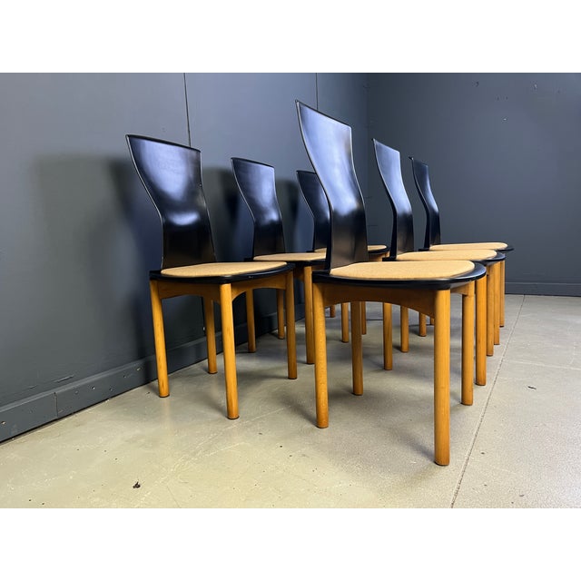 Wood Vintage Pelope Dining Chairs by Francesco Binfarè for Cassina, 1990s, Set of 6 For Sale - Image 7 of 14