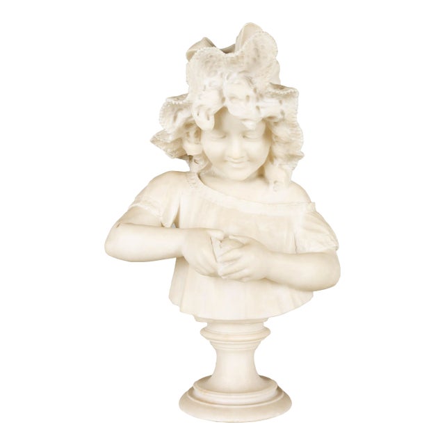 19th Century Pietro Giorgi Sculpture of Girl Peeling an Orange For Sale