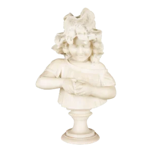 19th Century Pietro Giorgi Sculpture of Girl Peeling an Orange