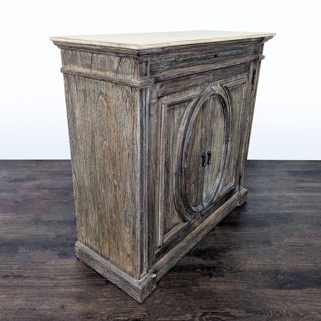 Two Door Cabinet With Molded Designs on Doors For Sale - Image 4 of 12