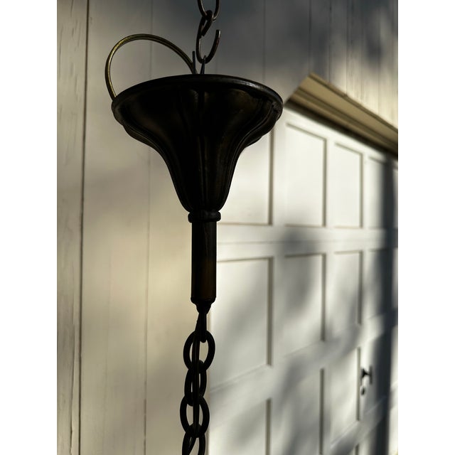 Coffee Vintage Amethyst Shade With Sheffield Style Brass Fixture For Sale - Image 8 of 12