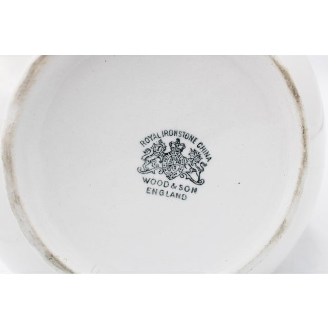 White Large Vintage English White Ironstone Pitcher For Sale - Image 8 of 10