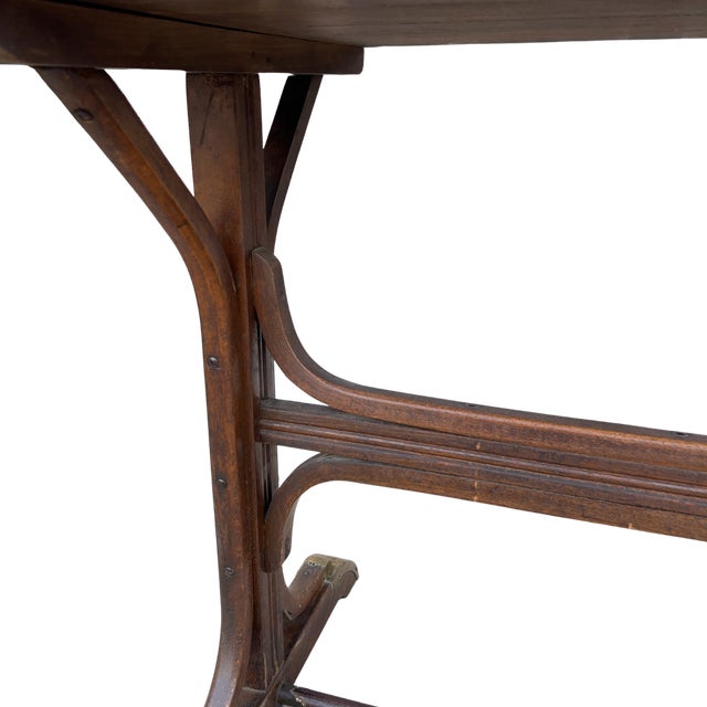 Art Nouveau 1940’s French Thonet Style Bentwood Bistro Table For Sale - Image 3 of 7