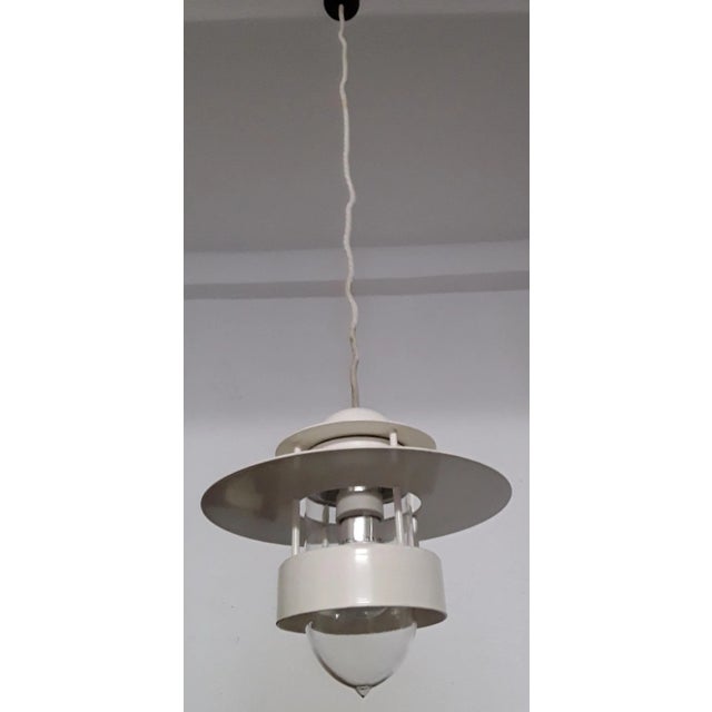 Louis Poulsen Vintage Danish Ceiling Lamp in White Lacquered Metal by Louis Poulsen, 1970s For Sale - Image 4 of 8