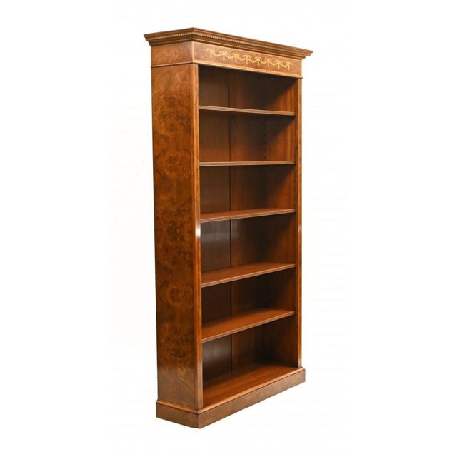 Regency Sheraton Open Front Walnut Bookcases, Set of 2 For Sale - Image 11 of 15
