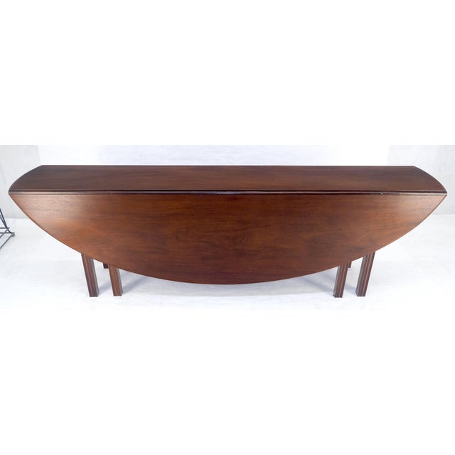 Kittinger Solid Walnut Very Fine Large 8' Long Console 24" Drop Leaf Dining Console Table For Sale - Image 4 of 11