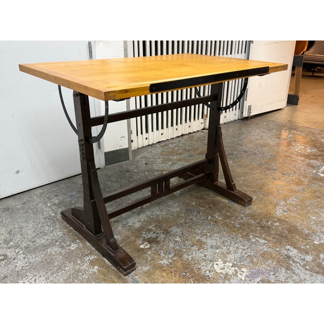 Restoration Hardware Restoration Hardware 1920s Style French Drafting Table For Sale - Image 4 of 12