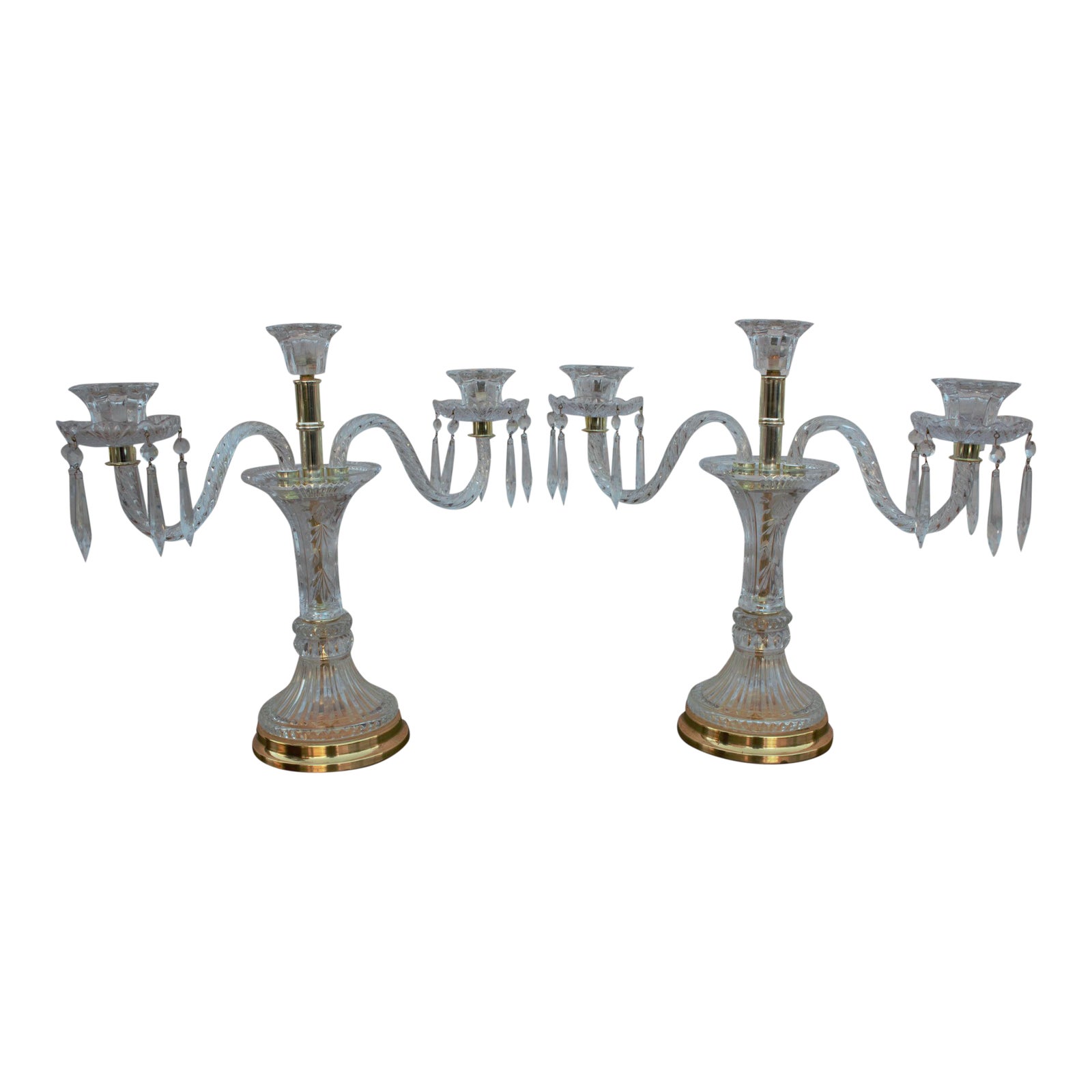 Vintage Crystal Candelabras Pair Chairish