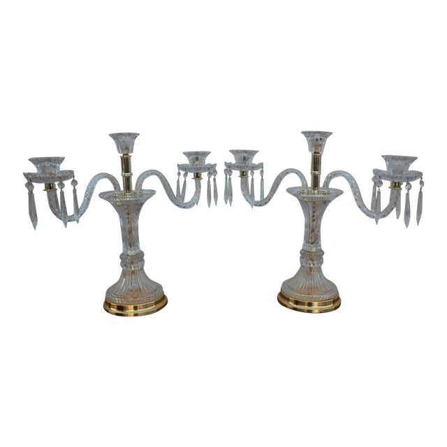 Vintage Crystal Candelabras Pair Chairish