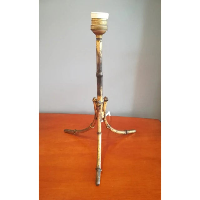 Beige Table Lamp in Imitation Bamboo Gilt Metal, 1950s For Sale - Image 8 of 13