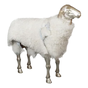 Giltwood Sheep Sculpture by Carlos Villegas