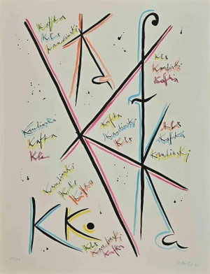 Rafael Alberti, Letter K, Lithograph, 1972