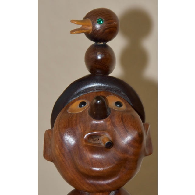 Brown Dolfi Italian Hand Carved Wooden Duck Hunter Folk-Art Sculpture For Sale - Image 8 of 10
