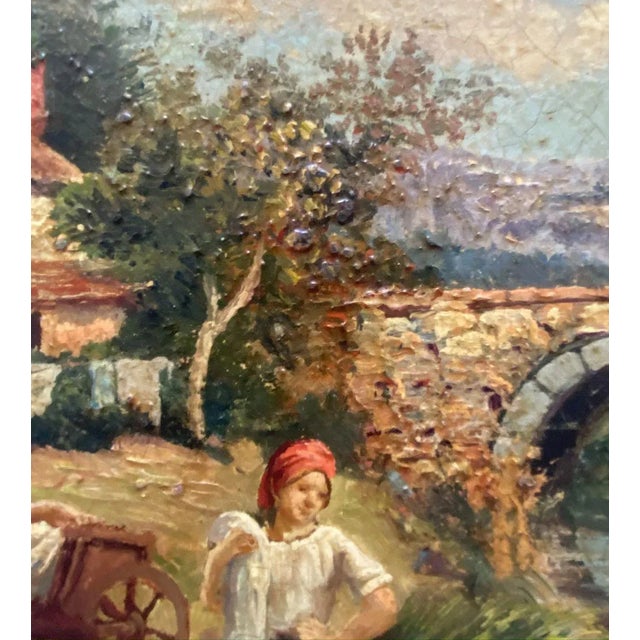 Scena Campestre - Posillipo School - Oil on Board For Sale - Image 7 of 11