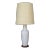 1950s Mid-Century Modern Scandinavian Style Ribbed White Pottery Table Lamp For Sale
