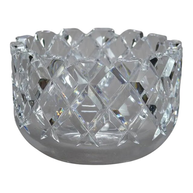 Orrefors Sofiero Cut Lead Crystal Fruit Bowl 20th Century For Sale