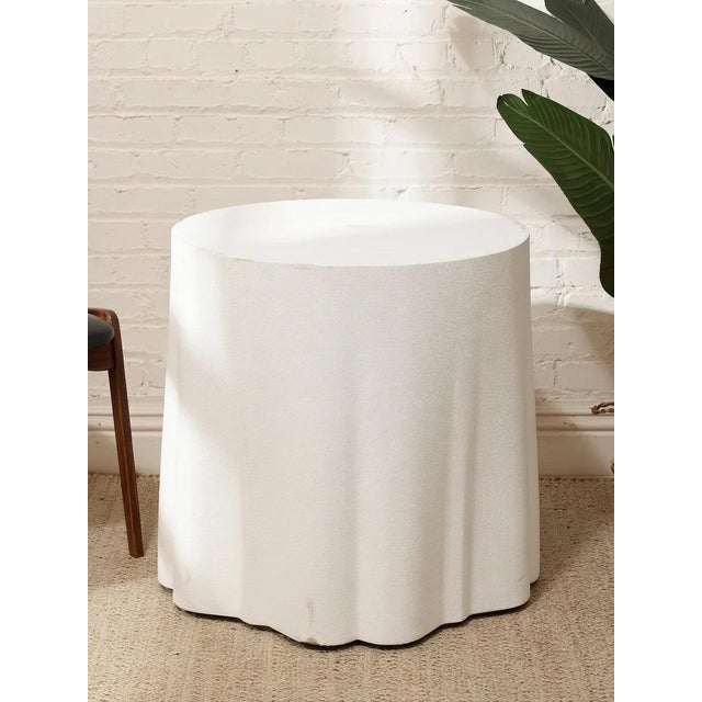 Mid 20th Century Mid 20th Century Postmodern Draped Fabric Side Table in White For Sale - Image 5 of 5