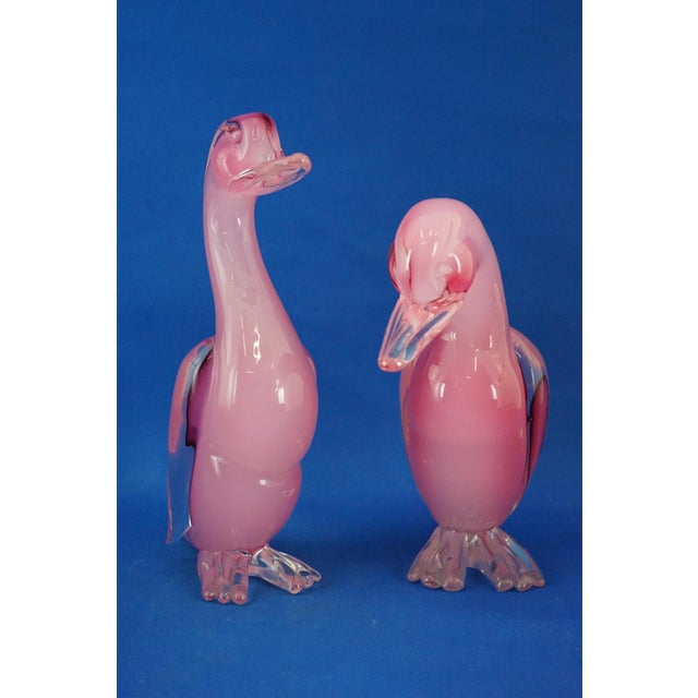 Large 20th Century Ducks in Pink Sommerso Glass by Archimede Seguso, Murano, Italy, Set of 2 For Sale - Image 11 of 18