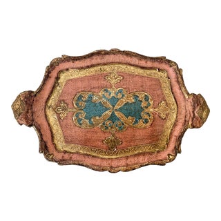 Vintage Mid 20th Century Gilt Florentine Tray For Sale