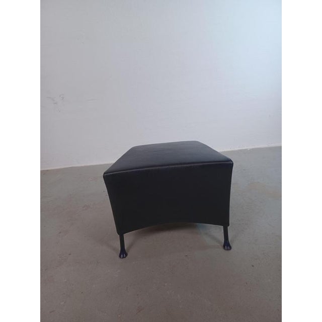 Windy Ottoman in Black Leather by Gijs Papavoine for Montis, 1990s For Sale - Image 3 of 8