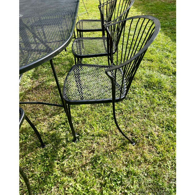 1990s Pinecrest Woodard Style Patio Garden Dining Set, 9 Pieces For Sale In Chicago - Image 6 of 8