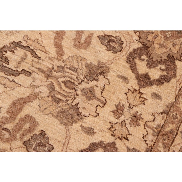 Classic Ziegler Beige Brown Hand-Knotted Wool Rug - 6'2'' X 9'1'' For Sale - Image 4 of 8