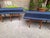Mid-Century Modern Bench in Light Wood with Electric Blue Velvet Seat, 1960s For Sale - Image 3 of 18