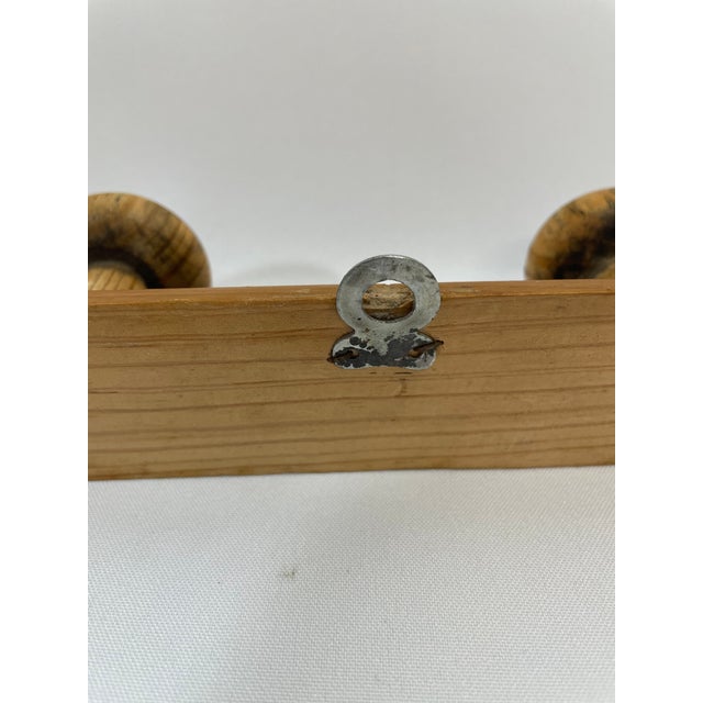Vintage French Faux Bamboo Wooden 4 Peg Coat Hat Rack For Sale - Image 12 of 18