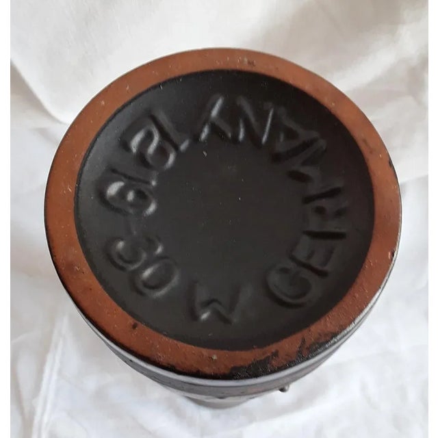 1970s Vintage German Ceramic Vase with Anthracite Black Glaze on Red-Brown, 1970s For Sale - Image 5 of 6