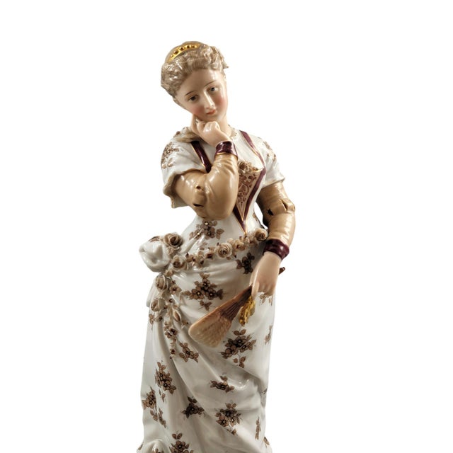 Large Gallant Musicians in Porcelain from Volkstedt, Richard Eckert & Co., 1894, Set of 2 For Sale - Image 9 of 13