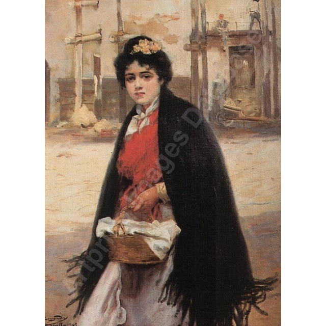 Ricardo Brugada Y Panizo, The Flower Seller, 19th Century, Oil on Canvas For Sale - Image 6 of 9
