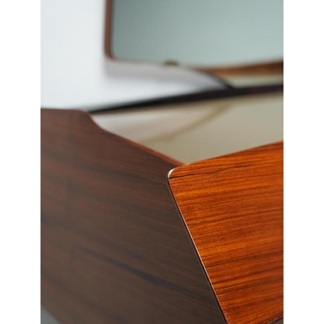 Italian Wood, Glass and Brass Credenza with Mirror, Italy, 1960s For Sale - Image 9 of 14