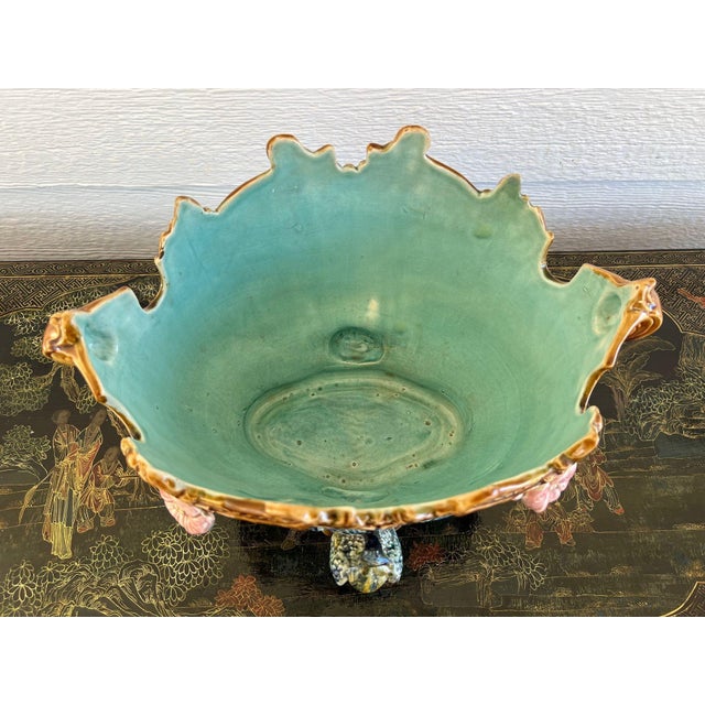 Antique French Majolica Jardinière Planter Peacock Onnaing Large Cache Pot C1880 For Sale - Image 17 of 18