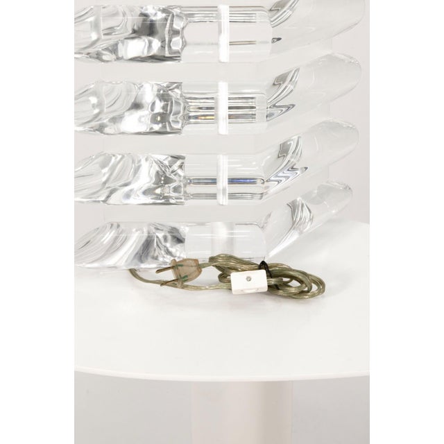 Plastic Vintage Large Bauer Clearlite Lucite Lamps - a Pair For Sale - Image 7 of 8