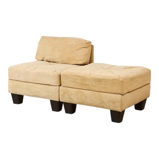 Mid 20th Century Selig Lounge Playpen Chair and Ottoman For Sale