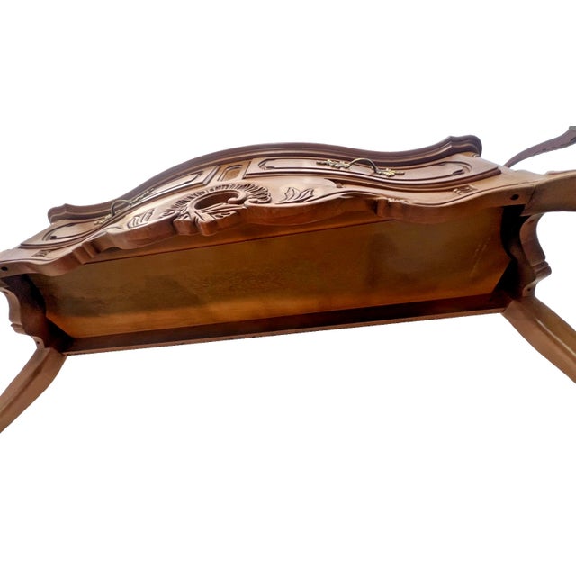 1990s Century Furniture French Provincial Style Serpentine Console Table For Sale - Image 15 of 15