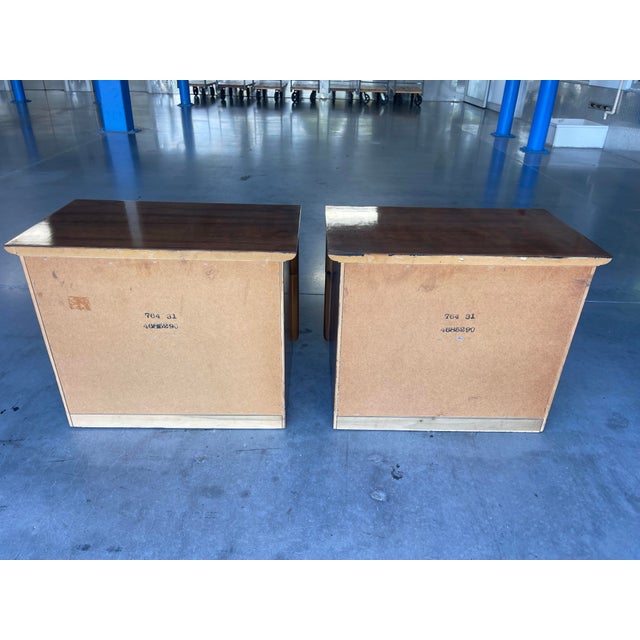 Brown Vintage Lane Altavista Two Drawer Nightstands, Mid Century Modern, a Pair For Sale - Image 8 of 16