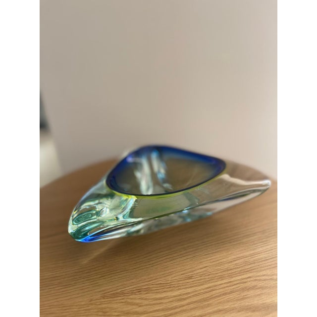 1950s Italian Murano Sommerso Glass Decorative Bowl For Sale - Image 6 of 9