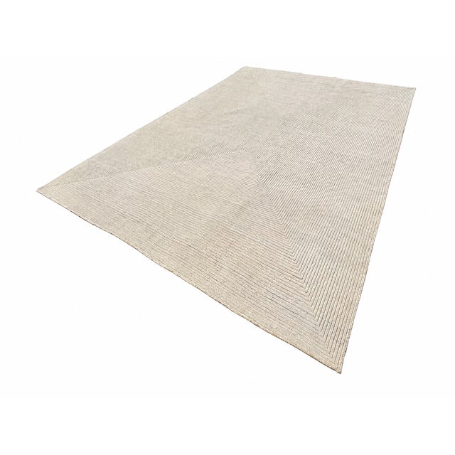 RH Restoration Hardware Ellipse Wool Rug – 10' × 14' Cream | Hand-Knotted Wool & Viscose | Sculptural High-Low Texture |...