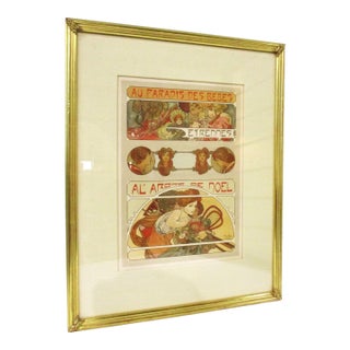 Alphonse Mucha "Au Paradis Des Bebes" Lithograph 1902 Paris For Sale