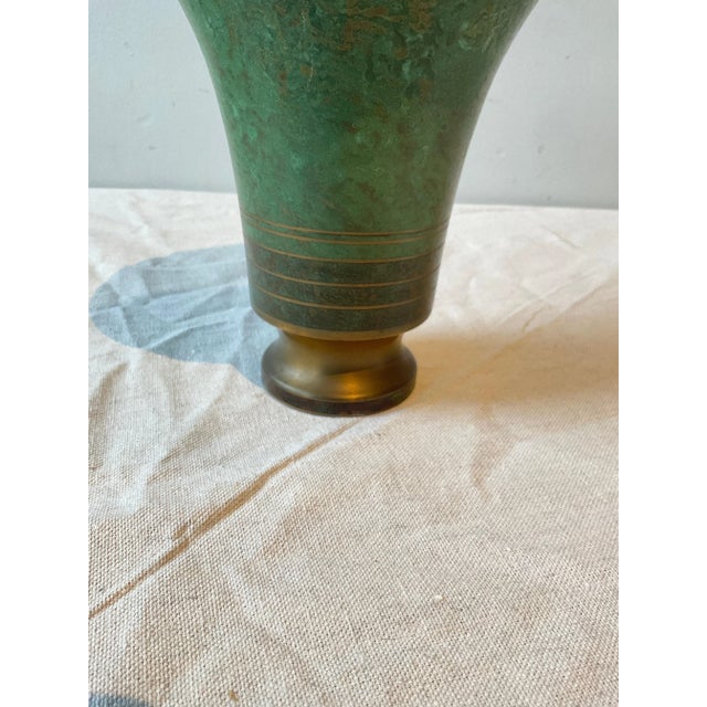 Mid-Century Modern Carl Sorensen Patinated Bronze Vase Signed For Sale - Image 3 of 8