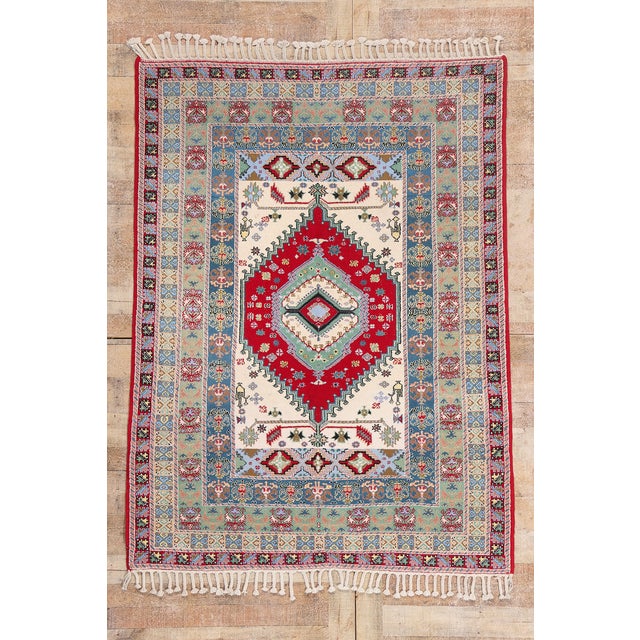 Vintage Rabat Moroccan Rug, 04'11 X 06'07 For Sale - Image 10 of 10