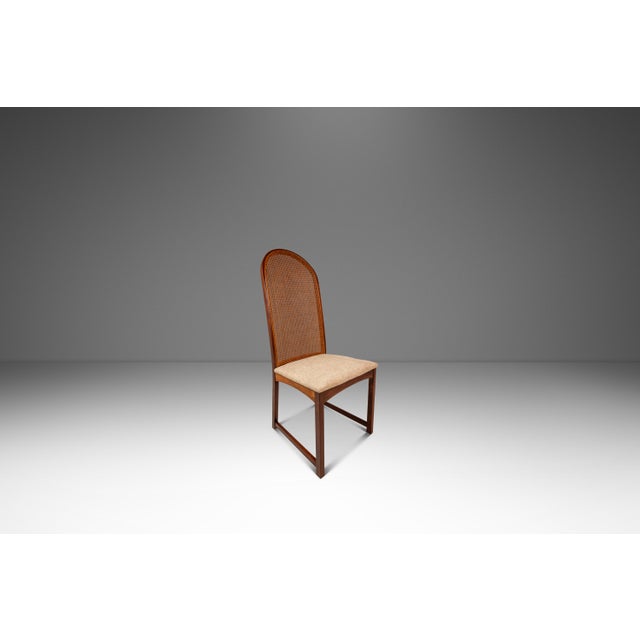 Mid-Century Modern Set of Four ( 4 ) Mid-Century Modern High-Back Cane-Back Dining Chairs by Milo Baughman for Directional, Usa, C. 1950s For Sale - Image 3 of 18