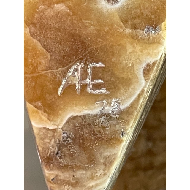 Mexican modern art Sculpture of a bird on a stainless steel pedestal , this lovely piece is by a Mexico artist it swivels...