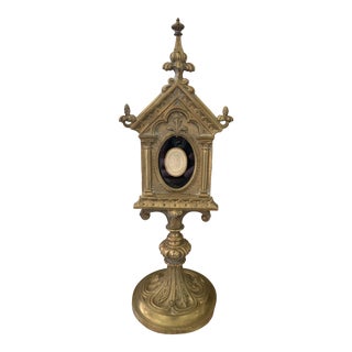 19th Century Brass Reliquary With Intaglio For Sale