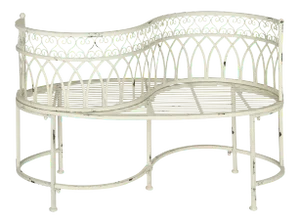 Garden Kissing Bench in Antique White