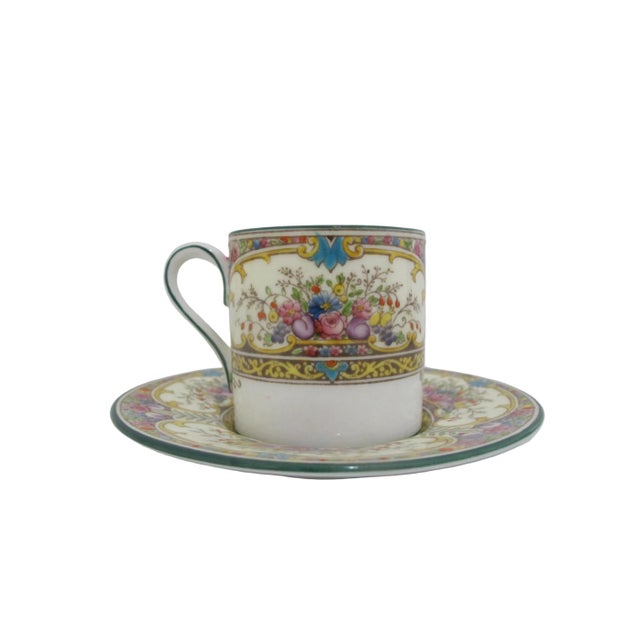 Wedgwood Colorful Floral St Austell China Demitasse Coffee Cup & Saucer Set For Sale - Image 9 of 17