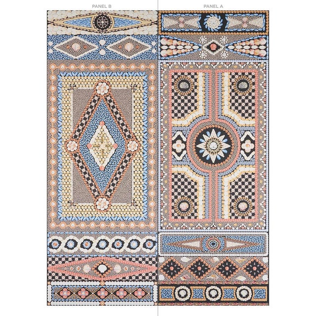 Contemporary Schumacher X Mary McDonald Shell Grotto Panel B in Onyx Multi For Sale - Image 3 of 5